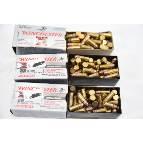 148 Rounds Assorted Brands .22 Short Caliber Ammunition