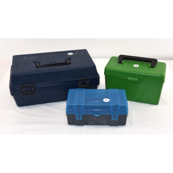 2 Assorted Ammunition Cases & Plastic Tool Box