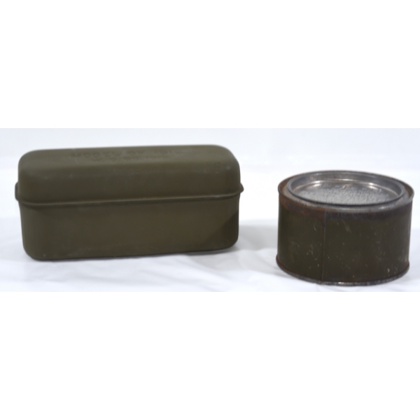 Military Sealed Soap Saddle Tin & 1916 Sealed Tin