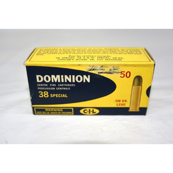 45 Rounds Dominion 38 Special 158 gr R.N. Copper Wash Factory Ammunition