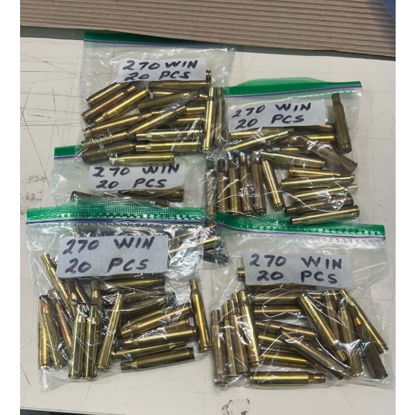 100 Pieces 270 Win. Fired Brass