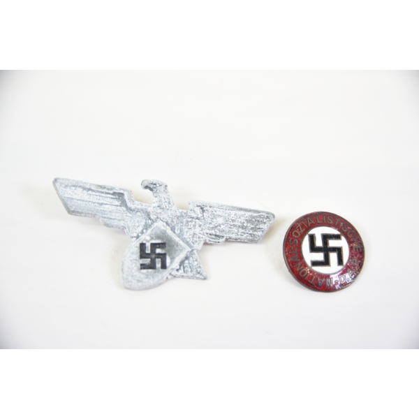 German WW II N.S.D.A.P. Party Pin & German WW II Werkschutz Pin