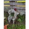 Image 2 : Lighted Wire-Frame Christmas Reindeer Yard Decorations with Plaid Bows