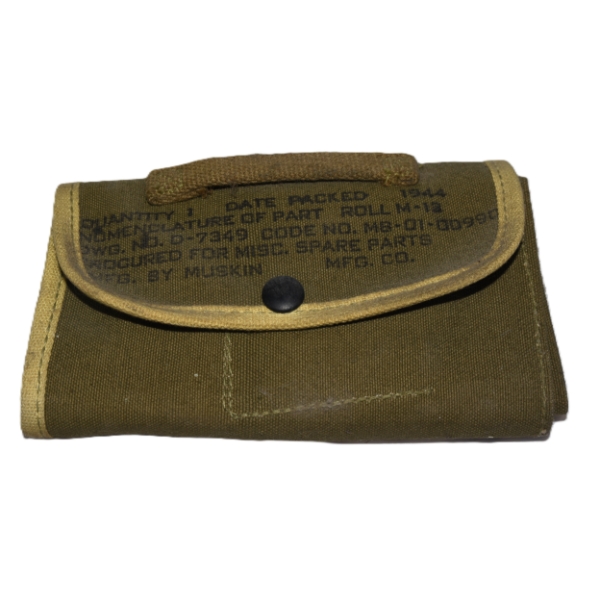 U.S. WWII M1 Garand Oiler Roll / Spare Parts Canvas Pouch (1944)
