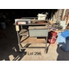 Image 1 : vintage industrial Metal Rolling Cart with Assorted Contents 