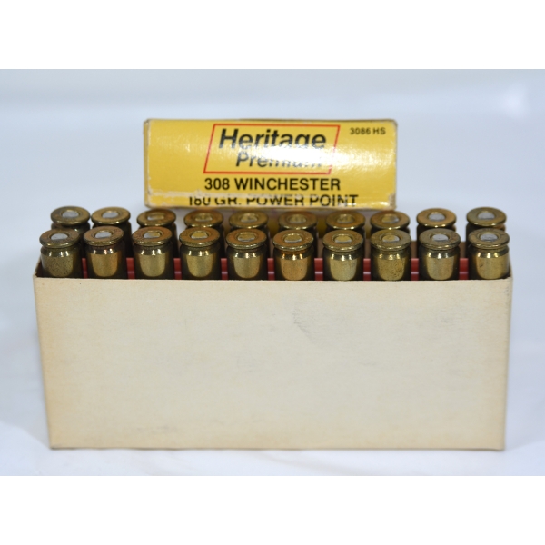 20 Rounds Heritage Premium 308 Winchester 180gr. Power Point Ammunition