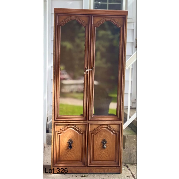 Traditional Wood Display Cabinet with Glass Doors 