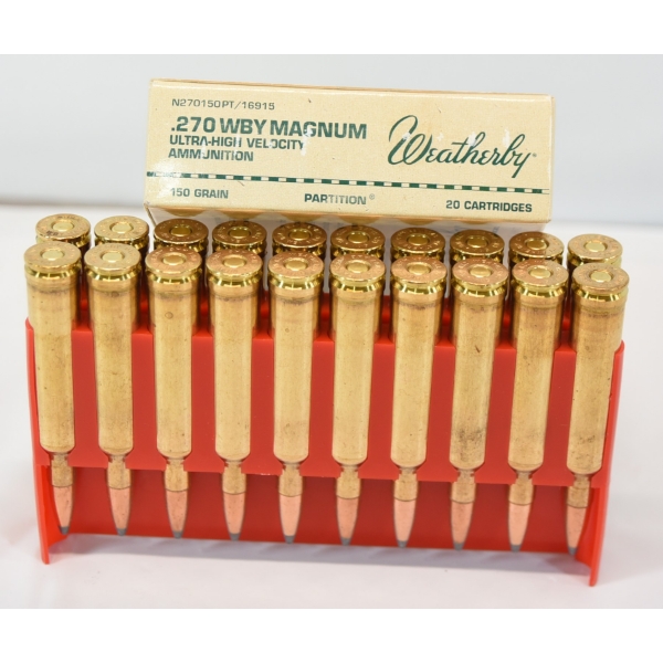 20 Rds. Weatherby 270 WBY MAG 150gr Ammunition