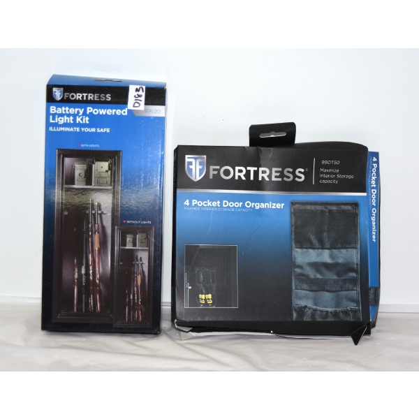 Fortress 4 Pocket Vault Door Organizer & Battery Powered Light Kit Vault - Un-used