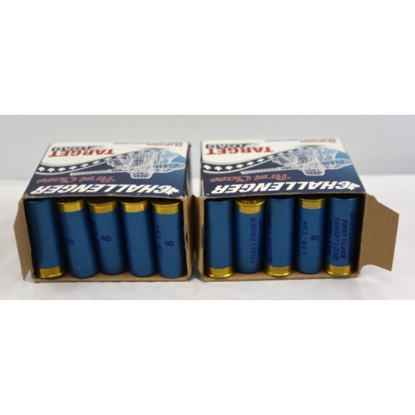 50 Rounds Challenger 12 Gauge 2 3/4" 70mm #8 1 1/8oz Ammunition 