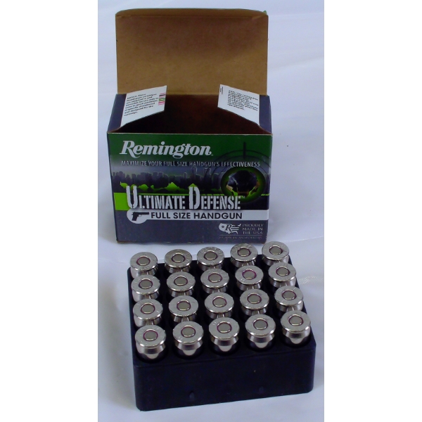 20 Rounds Remington Ultimate Defense Golden Sabre 9mm 115gr FTX HP Ammunition 