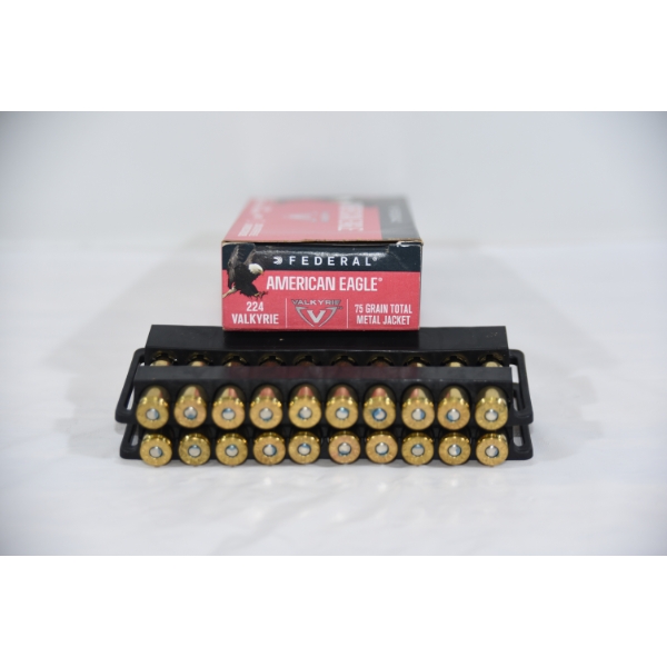 20 Rounds American Eagle 224 Valkyrie 75gr TMJ Ammunition