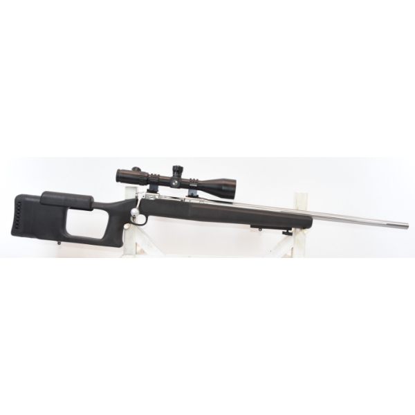 Savage Model 12 Bolt Action .22-250 Rem Caliber Rifle With Scope In Custom Stock