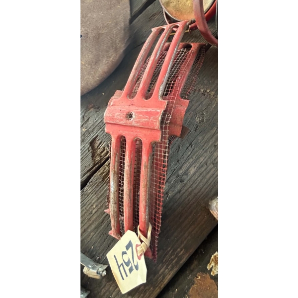 Vintage Red Cast Tractor Grille with Screen