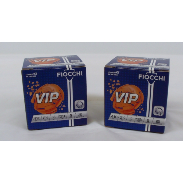 50 Rounds Fiocchi VIP 410cal.2 1/2" #9 Shot Ammunition