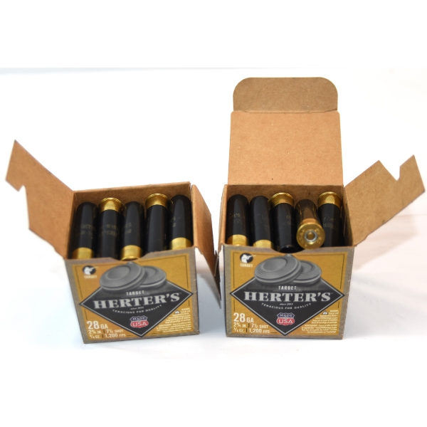 50 Rounds Herter's 28 Gauge 2 3/4 inches 7 1/2 Shot 3/4 oz. 1,200 FPS Ammunition 