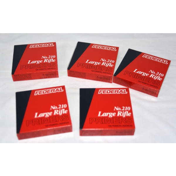 500 Pieces Federal No. 210 Large Rifle Primers