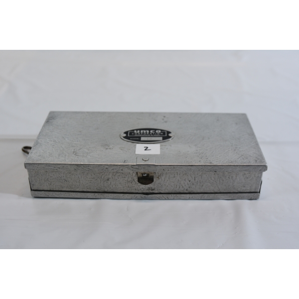 Vintage UMCO Model 10 Metal Tackle Box w/ Spoon Lures Krocodile Johnson Fishing Lot