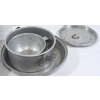Image 6 :  A Stainless Canteen Frying Pan With A Green Nylon Cover