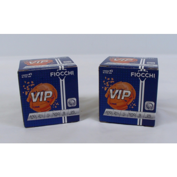 50 Rounds Fiocchi VIP 410cal.2 1/2" #9 Shot Ammunition