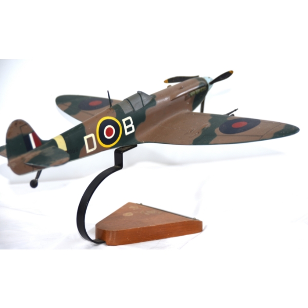 WW2 British Spitfire Fighter Airplane With A Stand 