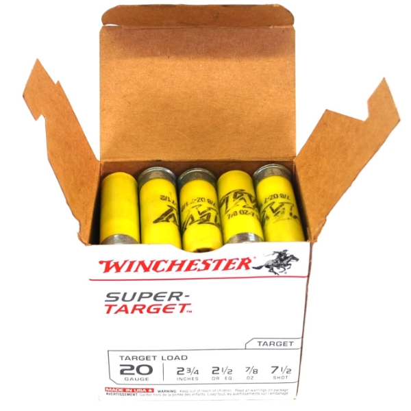 25 Shot Gun Shells Winchester Super- Target -20 Gauge  2 3/4  71/2 Shot 