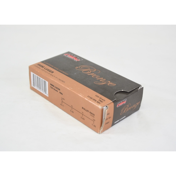 50 Rounds PMC Bronze 9MM Luger  124gr. FMJ Ammunition