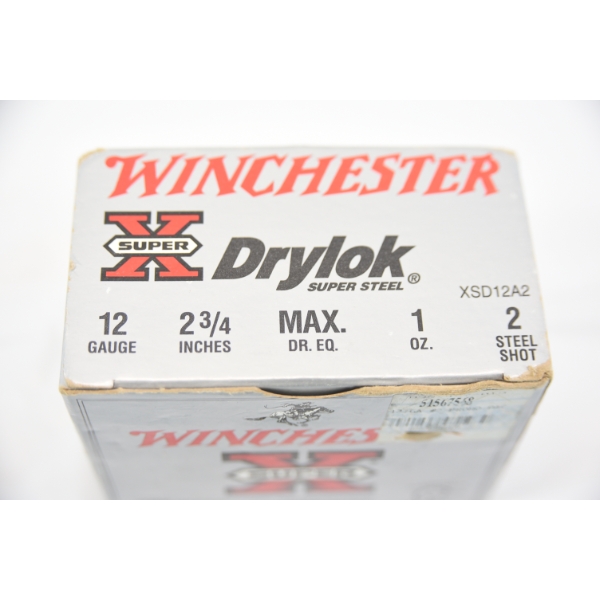 20 Rounds Winchester Drylok 12 Gauge 2-3/4" 2 Shot Ammunition