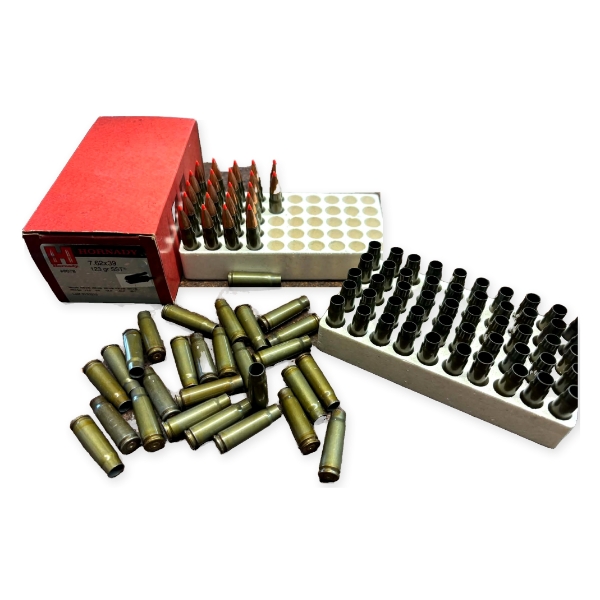 22 Rounds Hornady 7.62x39 123 Grain SST &  78 Hornady 7.62x39 Caliber Shot Brass 