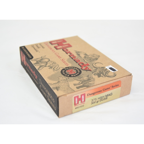 20 Rounds Hornady 375 H&H Magnum 300gr. DGS Ammunition