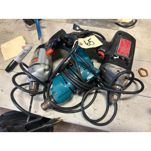 Vintage Corded Electric Drills - Sears, Black & Decker & Makita