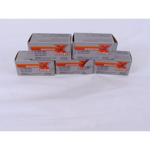 250 Rounds Winchester 22 LR Super X H.V. H.P. Ammunition 