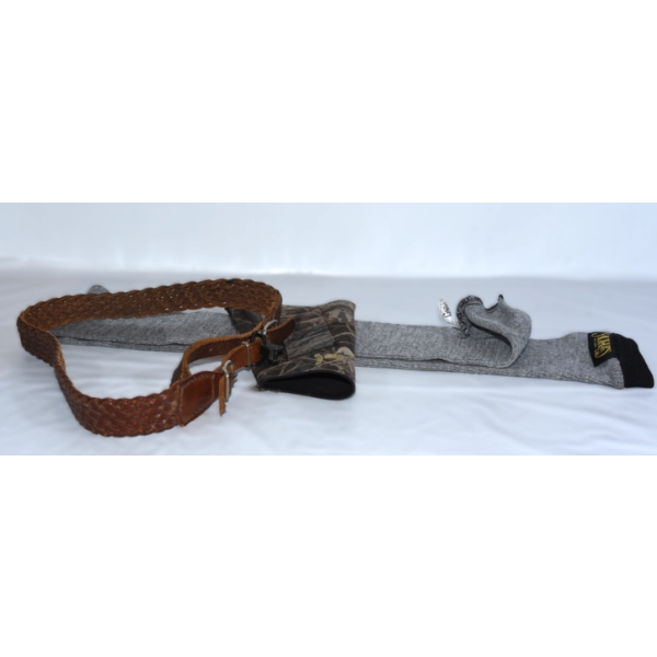 1 Braided Sling With Q.D. Swivels, 1 Sack Up Gun Sock, 1 -12ga Stock Saddle