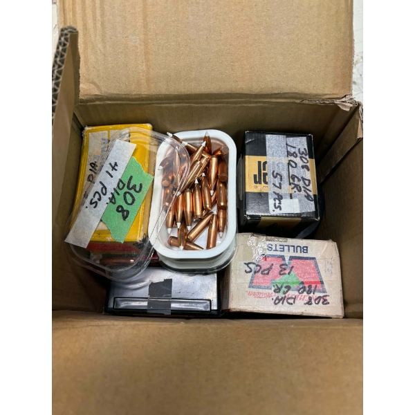 10kg Box of Assorted Brand .308 Caliber 150-180-200 Grain Reloading Bullets 