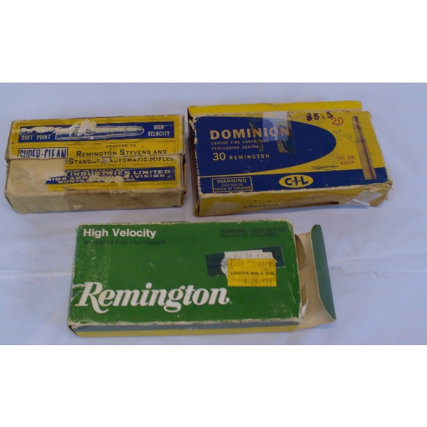 41 Rounds Mixed 30 Remington Ammunition & 6 Pieces Shot Brass