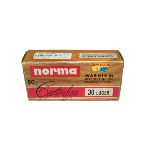 50 Rounds Norma 30 Luger 93 Gr F.M.J. Factory Ammunition