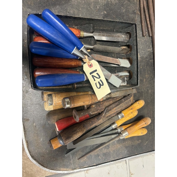 Assorted Woodworking Chisels & Hand Files 