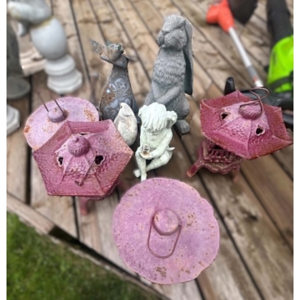 Garden Lanterns & Assorted Garden Sculptures