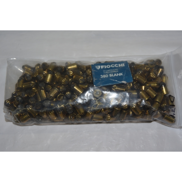 220 Rounds Fiocchi .380 Caliber Blank Cartridges (Some Tarnished)