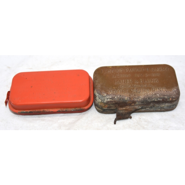 2 Military First Aid Tin Kits