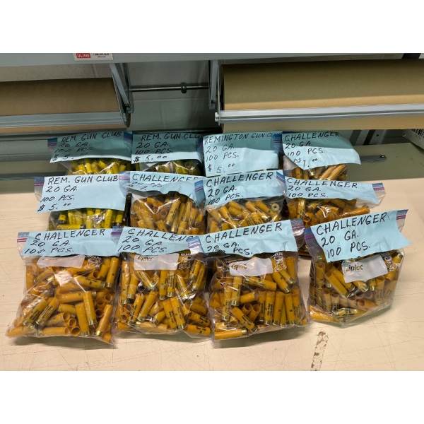 Approximately 1100 Assorted Brand 20 Gauge Hulls 