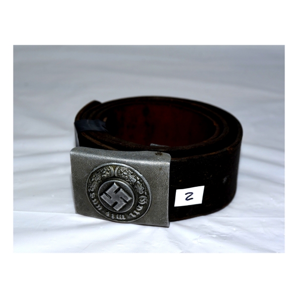 German WWII Heer Belt & Buckle w/ Leather Belt