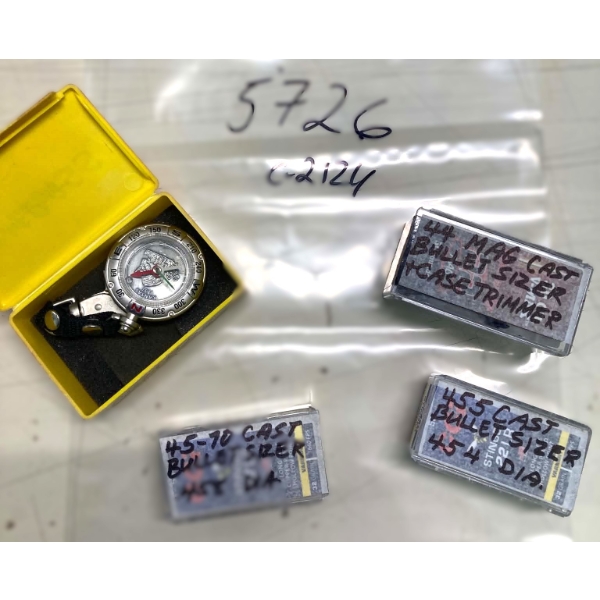 Box Lot Assorted Caliber Sizer Dies And Compass