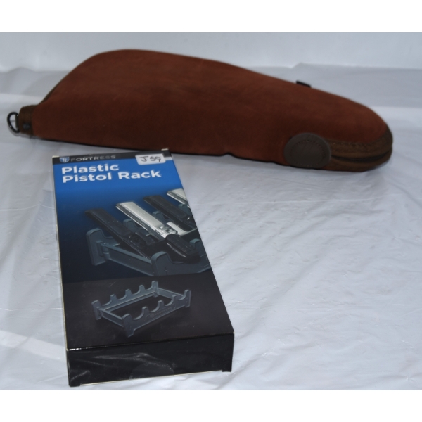1 Kolpin Large Pistol Case & 1 Plastic Pistol Rack