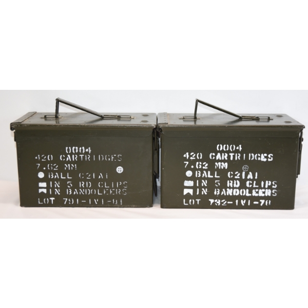 2 Military Style Steel Ammunition Cans