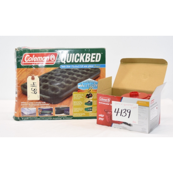 Coleman Twin Quick Bed W/ Coleman 120 Volt Quick Pump
