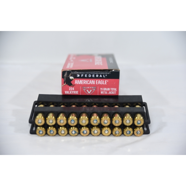 20 Rounds American Eagle 224 Valkyrie 75gr TMJ Ammunition 