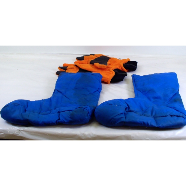Box Lot Orange Gloves & Blue Boot Covers 