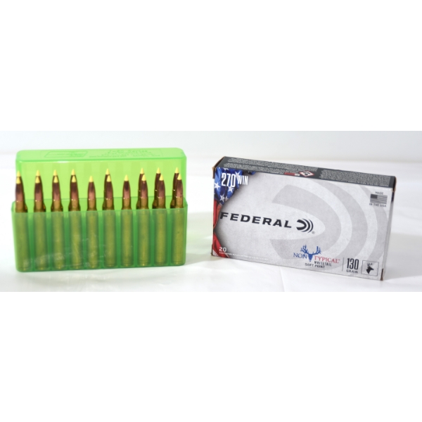18 Rounds Nosler .270 Winchester & 20 Rounds Federal 270 Win 130 Grain Ammunition 