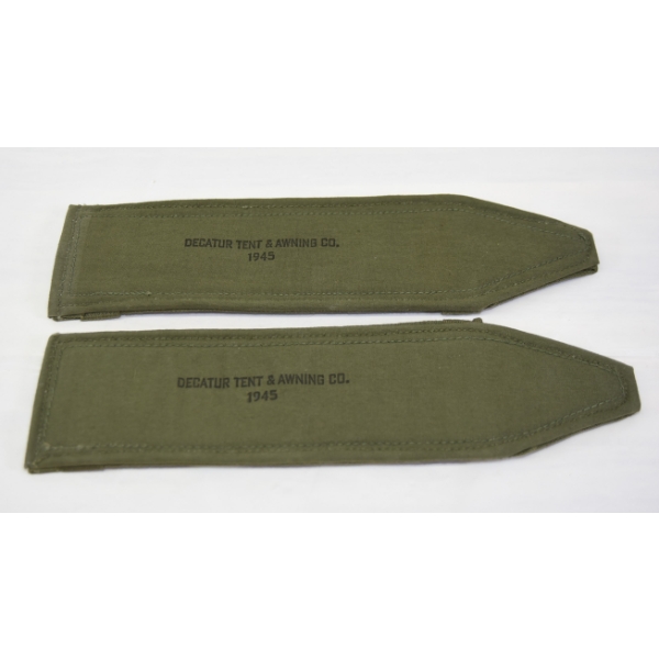WWII 1945 Decatur Tent & Awning Co.  Equipment Shoulder Pads - Set of 2